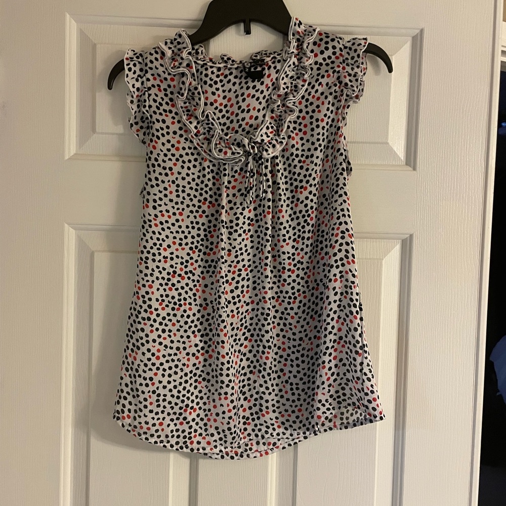 Sleeveless polkadot blouse size womens small